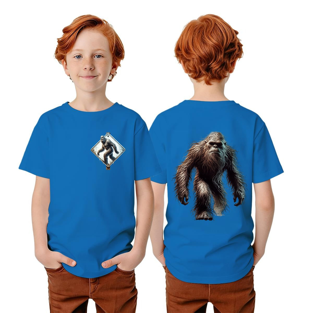 Bigfoot Sasquatch Designs, Kid’s Double Sided Gildan 5000B T Shirt