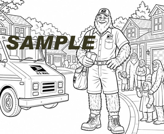 Sasquatch Coloring Book - Occupations- 16 images