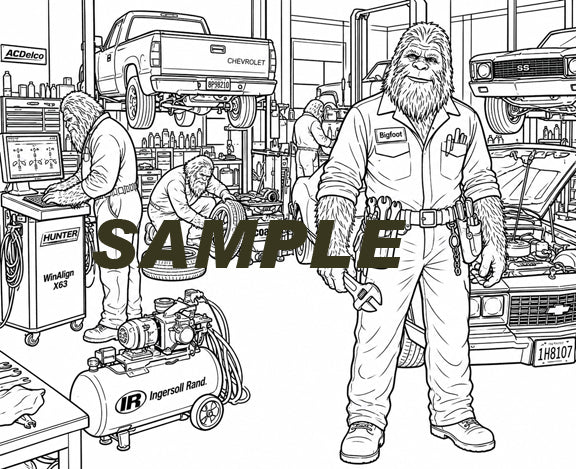 Sasquatch Coloring Book - Occupations- 16 images