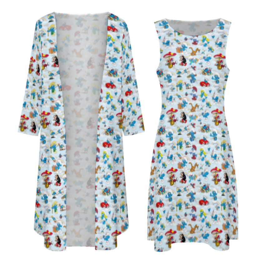 10 More Misc Designs Women’s Long Dress with Cardigan