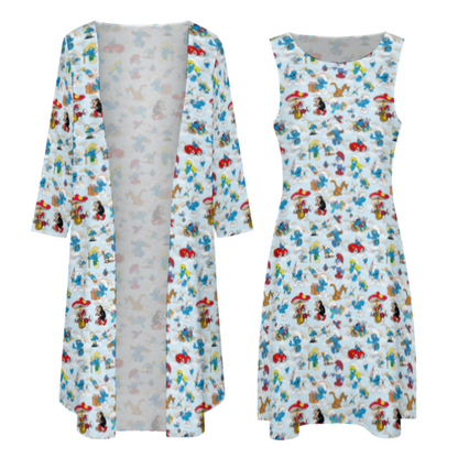 10 More Misc Designs Women’s Long Dress with Cardigan