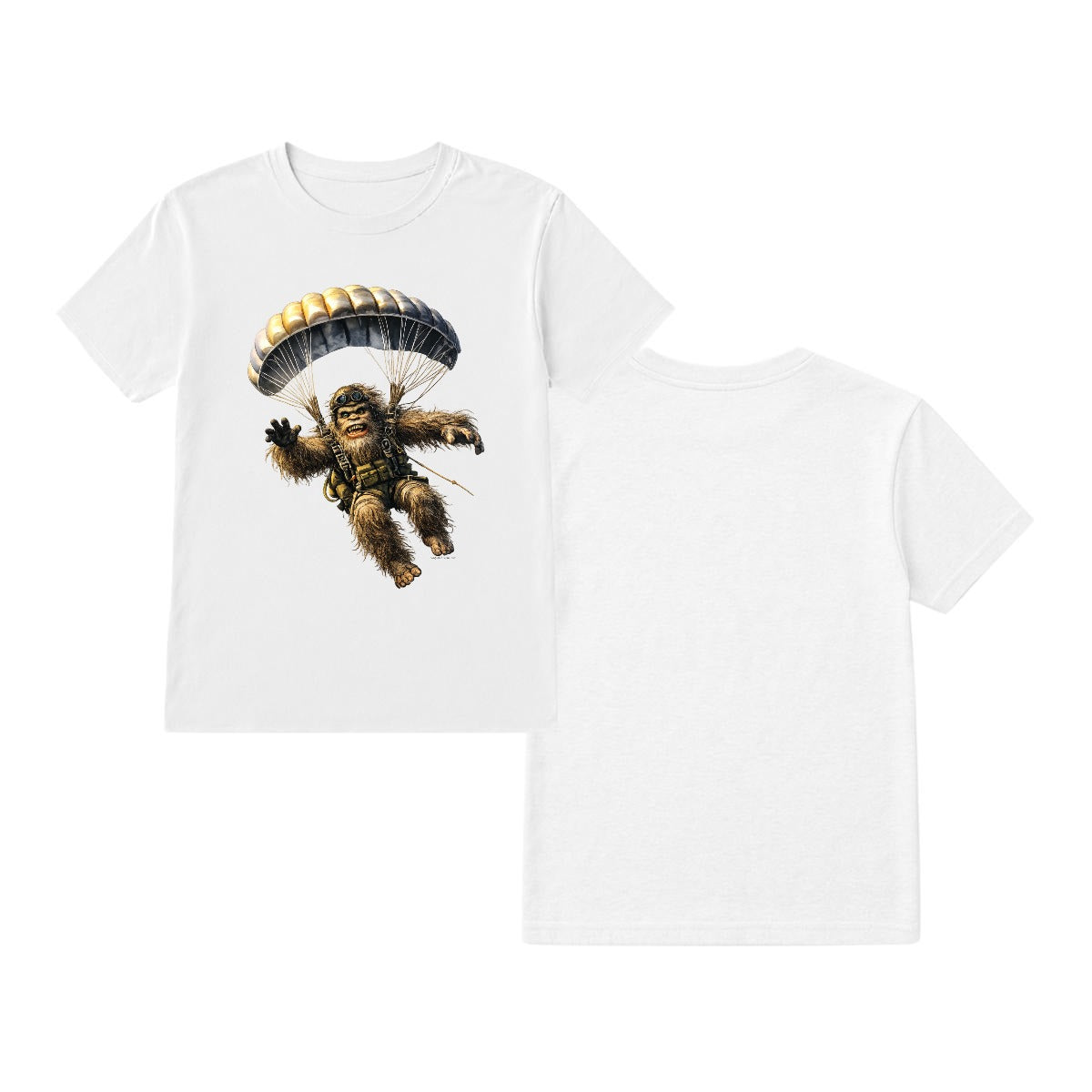 Bigfoot Sasquatch Paratrooper, Gildan 5000 T Shirt