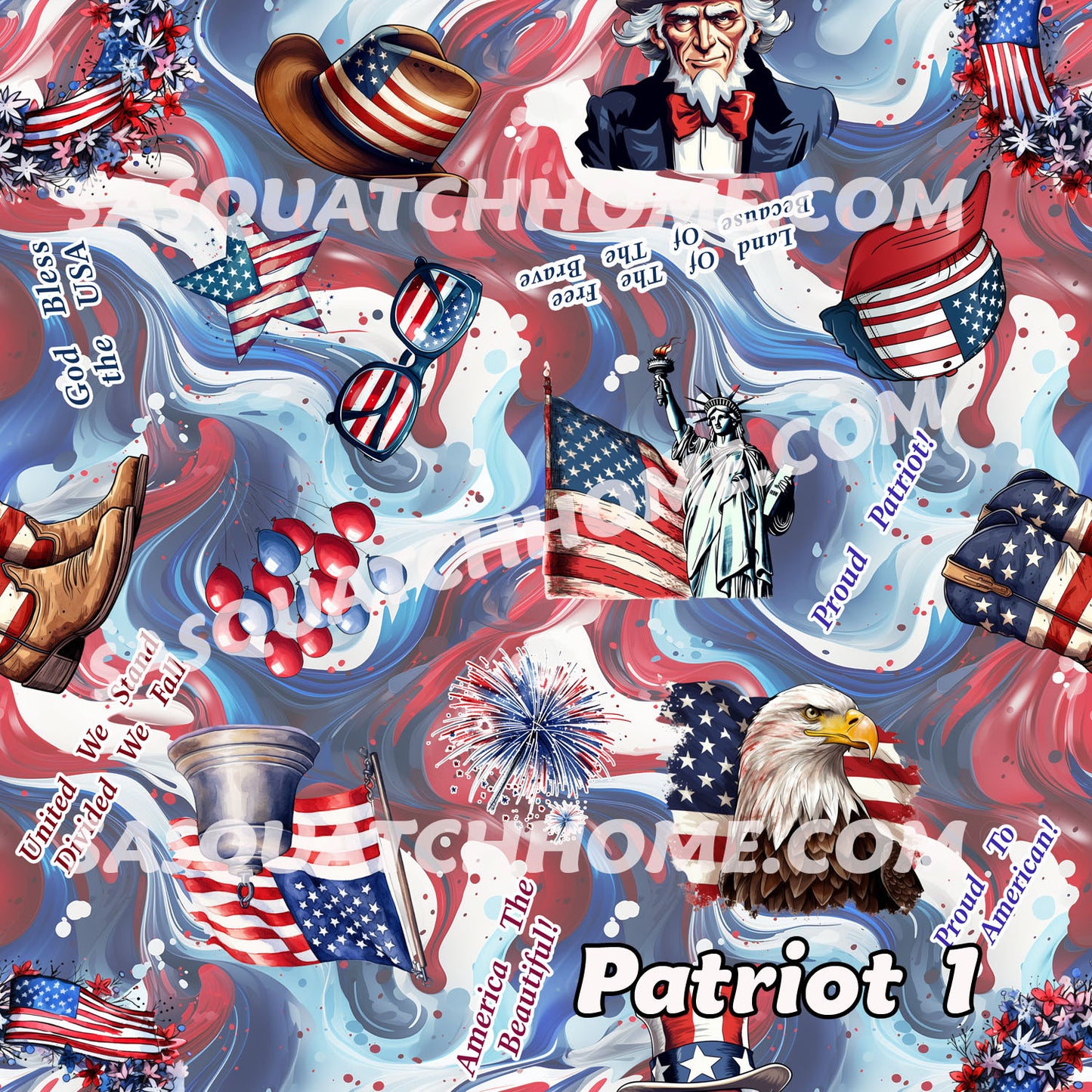 8 Patriot Designs, Women’s High Waist Leggings w/ Pocket