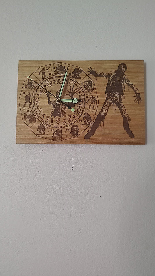 8"x14" "Zombie 1" Art Board Clock