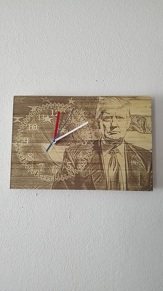 8"x14" "Donald Trump" Art Board Clock