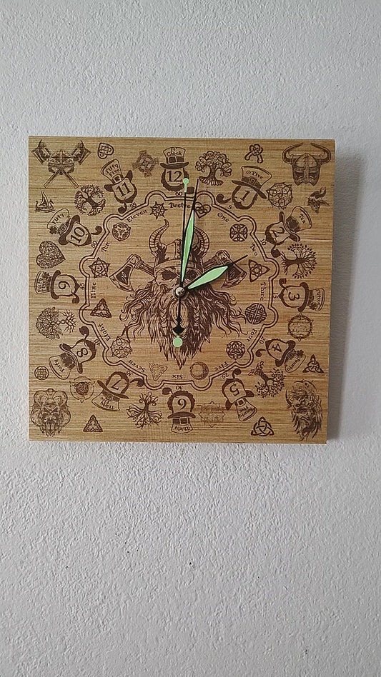 Hand Made Wood "Irish Pride" , Laser Etched Mechanic Clocks 2 Sizes