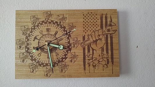 8"x14" "Mechanic" Art Board Clock
