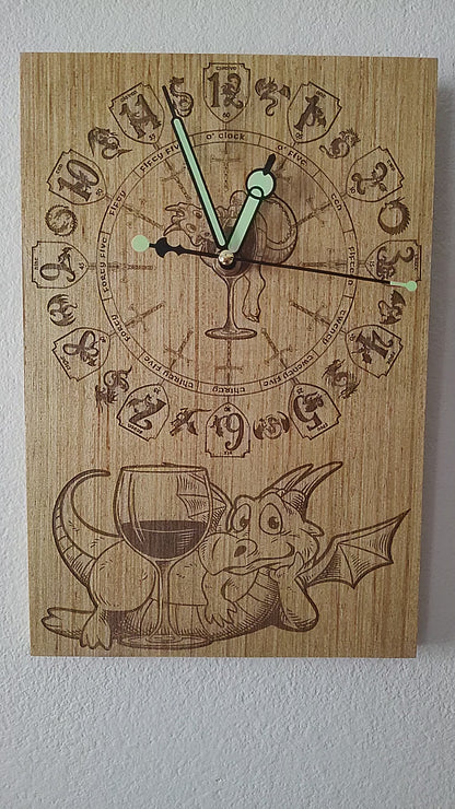 8"x14" "Dragon Wine" Art Board Clock
