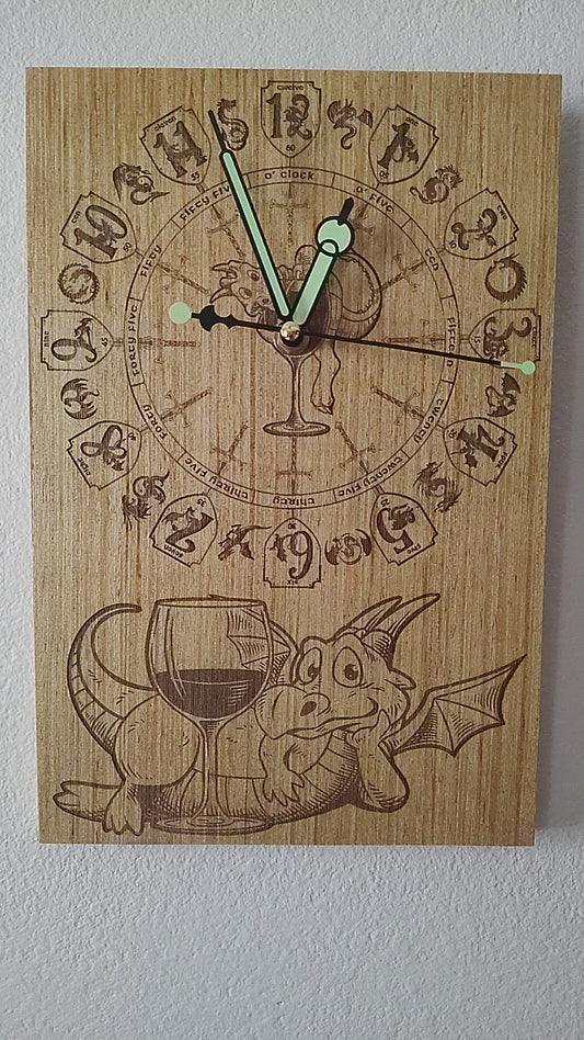 8"x14" "Dragon Wine" Art Board Clock