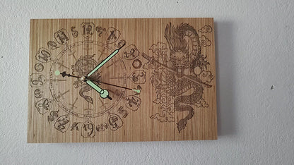 8"x14" "Oriental Dragon" Art Board Clock