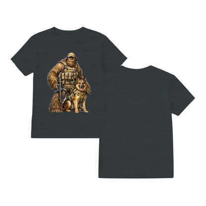 Bigfoot Sasquatch Soldier & Dog, Gildan 5000 T-Shirt