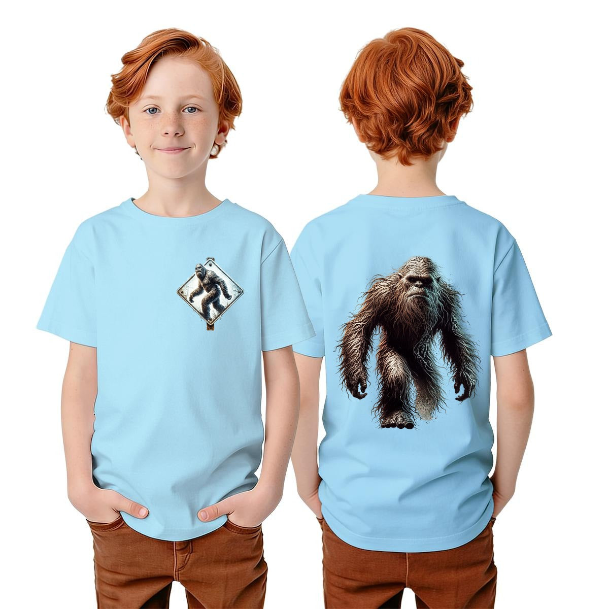 Bigfoot Sasquatch Designs, Kid’s Double Sided Gildan 5000B T Shirt