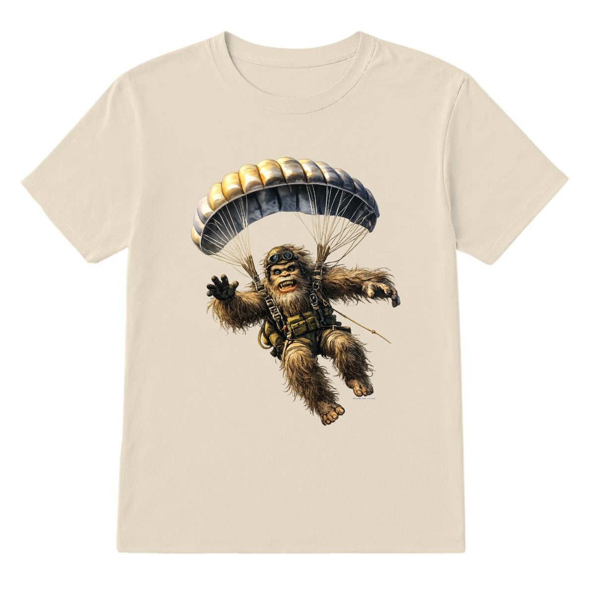 Bigfoot Sasquatch Paratrooper, Gildan 5000 T Shirt