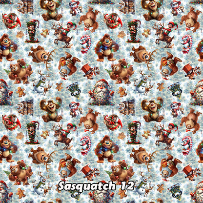 Christmas Bigfoot Sasquatch 12, 3 Pack Gift Wrapping Paper Sheets - Over 300 Square Feet of Gift Wrap