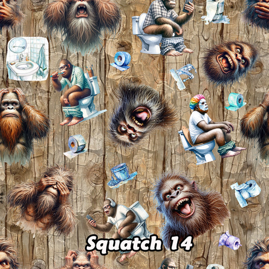 Toilet Bigfoot Sasquatch 14, 3 Pack Gift Wrapping Paper Sheets - Over 300 Square Feet of Gift Wrap