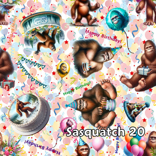 Birthday Bigfoot Sasquatch 19, 3 Pack Gift Wrapping Paper Sheets - Over 300 Square Feet of Gift Wrap