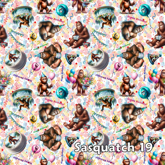 Birthday Bigfoot Sasquatch 19, 3 Pack Gift Wrapping Paper Sheets - Over 300 Square Feet of Gift Wrap