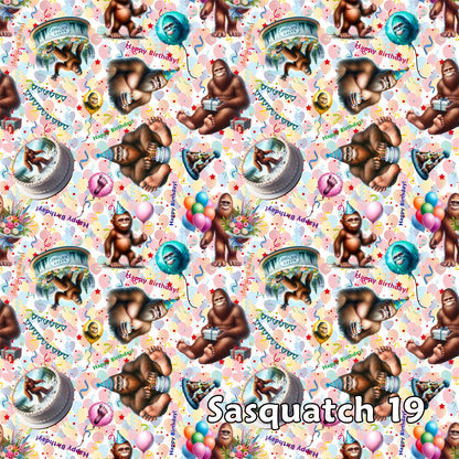 Birthday Bigfoot Sasquatch 19, 3 Pack Gift Wrapping Paper Sheets - Over 300 Square Feet of Gift Wrap