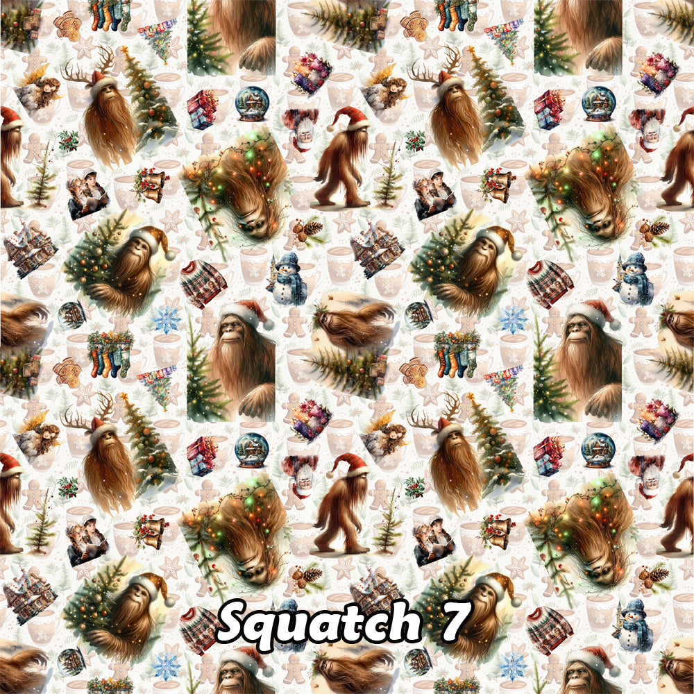 Christmas Bigfoot Sasquatch 7, 3 Pack Gift Wrapping Paper Sheets - Over 300 Square Feet of Gift Wrap