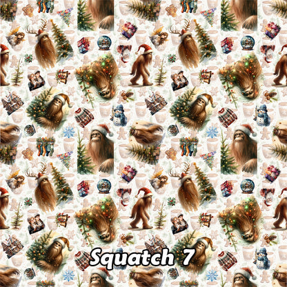 Christmas Bigfoot Sasquatch 7, 3 Pack Gift Wrapping Paper Sheets - Over 300 Square Feet of Gift Wrap
