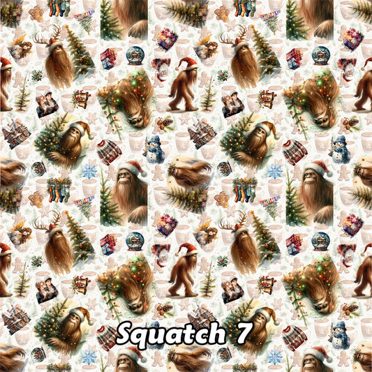 Christmas Bigfoot Sasquatch 7, 3 Pack Gift Wrapping Paper Sheets - Over 300 Square Feet of Gift Wrap