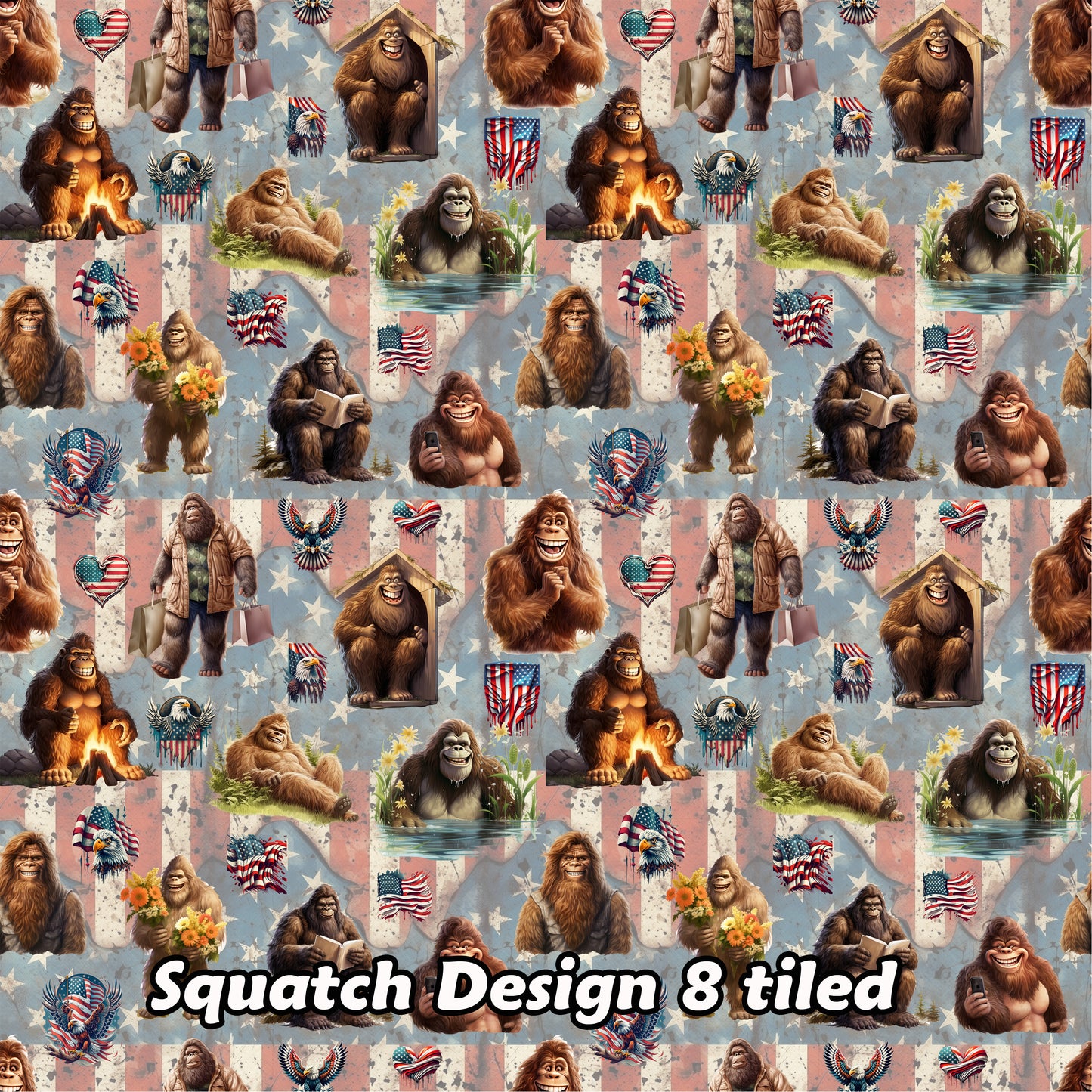 American Bigfoot Sasquatch 8, 3 Pack Gift Wrapping Paper Sheets - Over 300 Square Feet of Gift Wrap