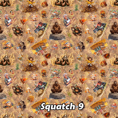 Autumn / Fall Bigfoot Sasquatch 9, 3 Pack Gift Wrapping Paper Sheets - Over 300 Square Feet of Gift Wrap