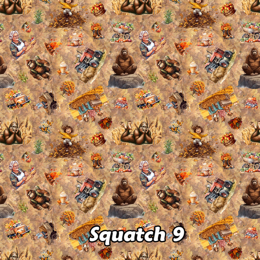 Autumn / Fall Bigfoot Sasquatch 9, 3 Pack Gift Wrapping Paper Sheets - Over 300 Square Feet of Gift Wrap