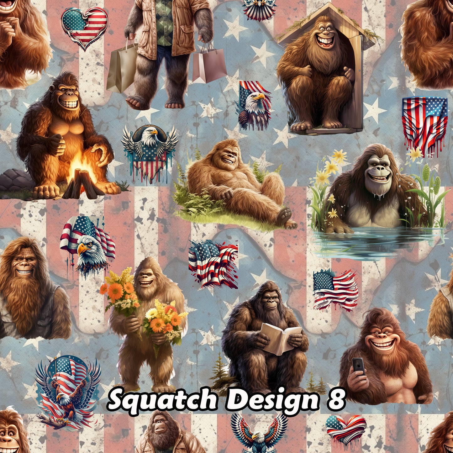 10 Bigfoot / Sasquatch Designs, Women’s Faux Silk Wide-Leg Pants