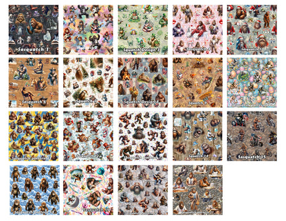 Bigfoot, Sasquatch, 20 Designs Silky Polyester Dapper Neck Tie