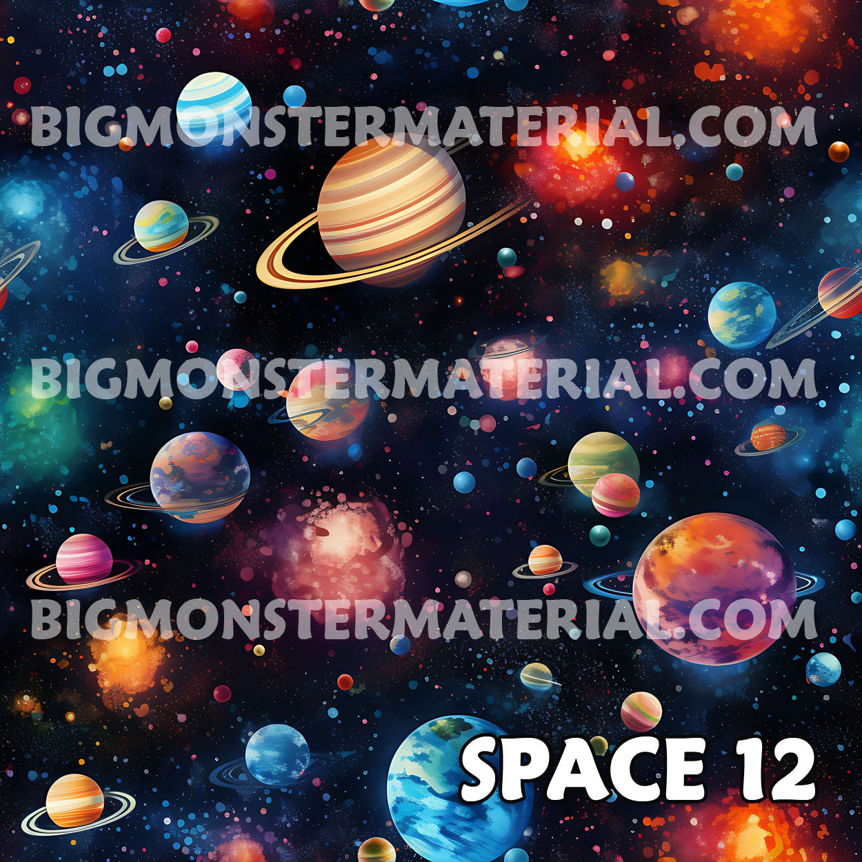 12 Galaxy, Outer Space, Polyester Crew Socks