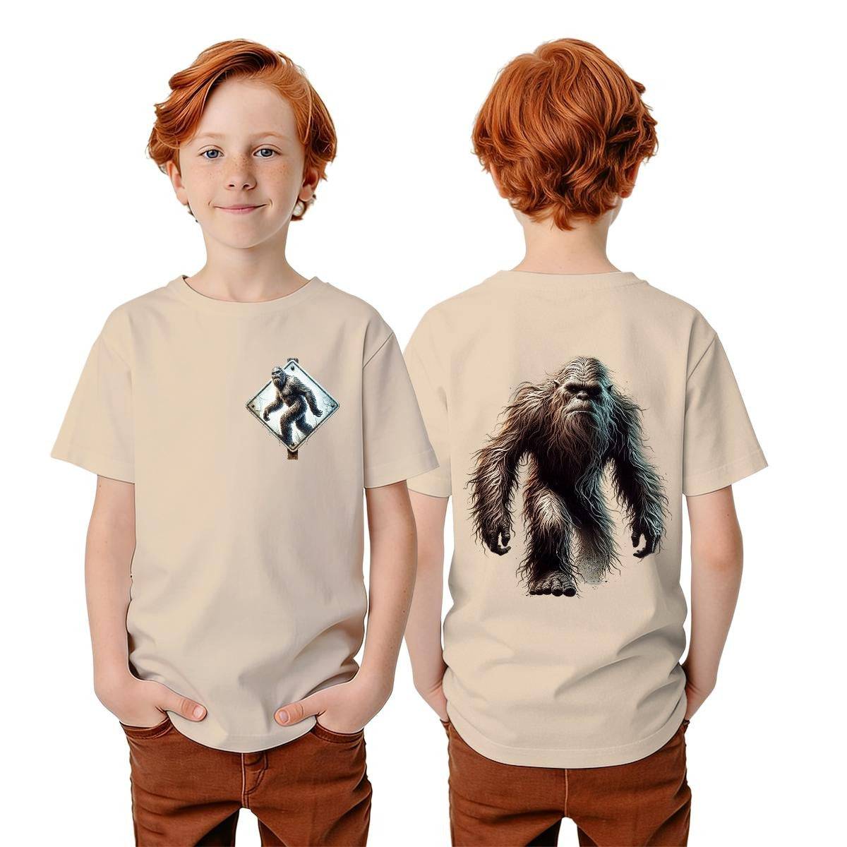 Bigfoot Sasquatch Designs, Kid’s Double Sided Gildan 5000B T Shirt