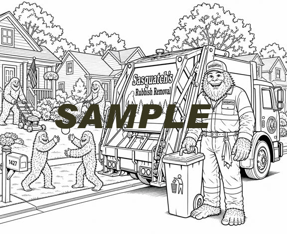 Sasquatch Coloring Book - Occupations- 16 images