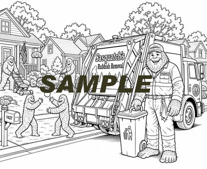 Sasquatch Coloring Book - Occupations- 16 images