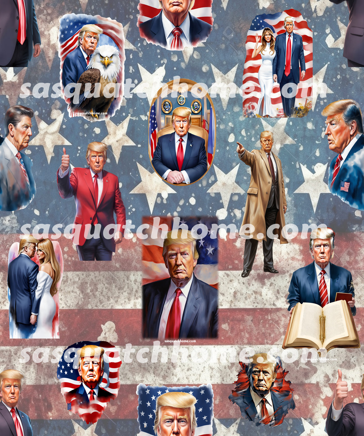 20 Donald Trump Designs, 3 Pack Gift Wrapping Paper Sheets