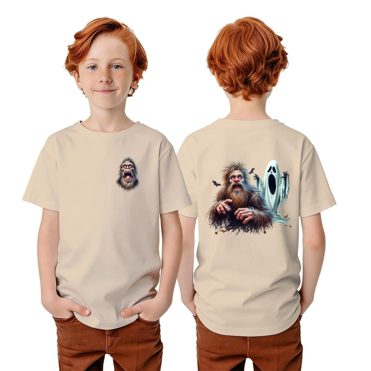 Bigfoot Sasquatch Designs, Kid’s Double Sided Gildan 5000B T Shirt