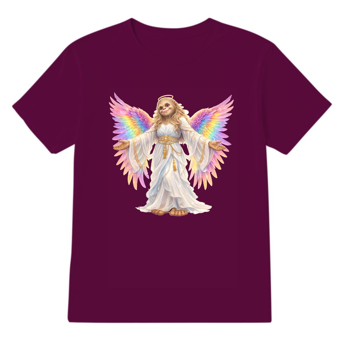 Bigfoot Sasquatch Rainbow Angel, Unisex Gildan 5000 Cotton T