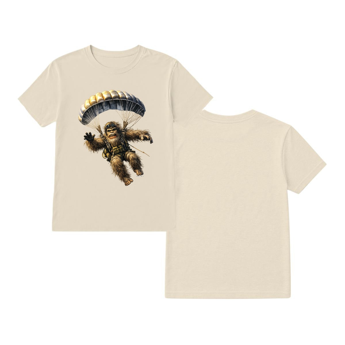 Bigfoot Sasquatch Paratrooper, Gildan 5000 T Shirt